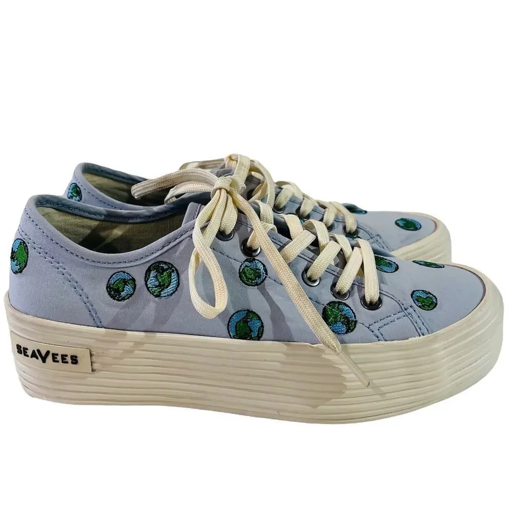 SeaVees Blue Mist Earth Monterey Platform Sneakers Size 5